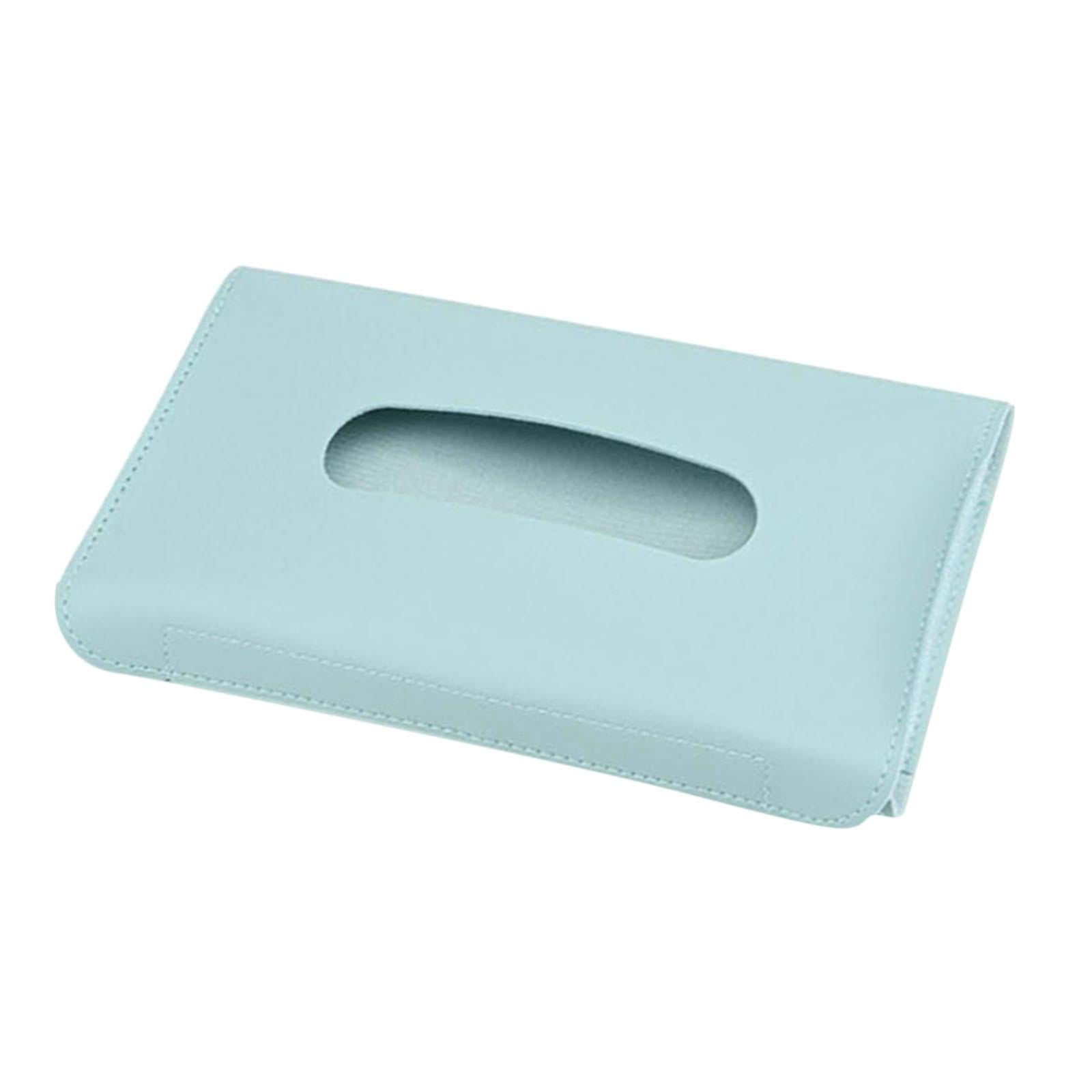 Magideal - Soporte De Caja De Pañuelos Para Parasol De Coche De Material Cuero Pu, Caja De Toallas De Papel Para Colgar Interior Apta Para Tejado Solar De Asiento Azul