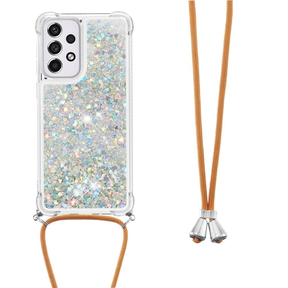 Funda Foxdock Para Samsung Galaxy A33 5G Con Cuerda Ajustable, Brillo Líquido, Protección Antigolpes Y Lente – Ideal Para Regalo