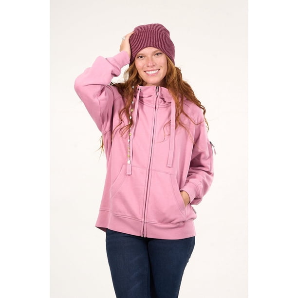 Poleron Franela Full Zipper Procesado Rosa Vw7715