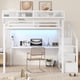 thumbnail image 2 of Full Loft Bed with Desk and Charging Station, Full Size Metal Loft Bed with Stairs and Light for Kids Teens,White OLD SKU W2580S00046, 2 of 3
