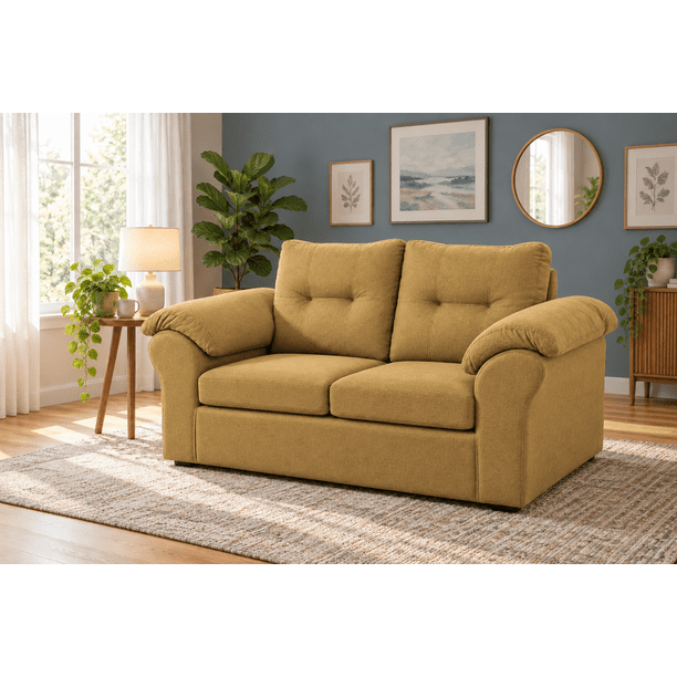 Sofa Laos 2 cuerpos Tela Oro