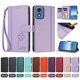 thumbnail image 4 of Funda Cartera Trébol para Motorola Moto G 2024 5G con Ranuras Tarjetas y Carga Inalámbrica Morado claro, 4 of 6