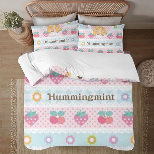Hummingmint 3-Piece Bedding Set For Kids Boys Girls Adult Cartoon Warm Cute Fashion Holiday Present Gift Bed Sheets