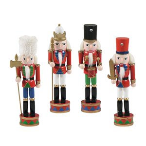 Magideal - 4X Adornos Tradicionales De Cascanueces De Madera, Figuras Decorativas, Recuerdo De Fiesta, Adorno De Muñeca, Cascanueces Coleccionable Para Estantes, Estilo B