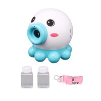 Magideal - Fabricante Automático De Burbujas Con Música Juguetes De Baño Divertidos Dibujos Animados Rotación Pulpo Forma Máquinas De Burbujas De Baño Para Juego Azul