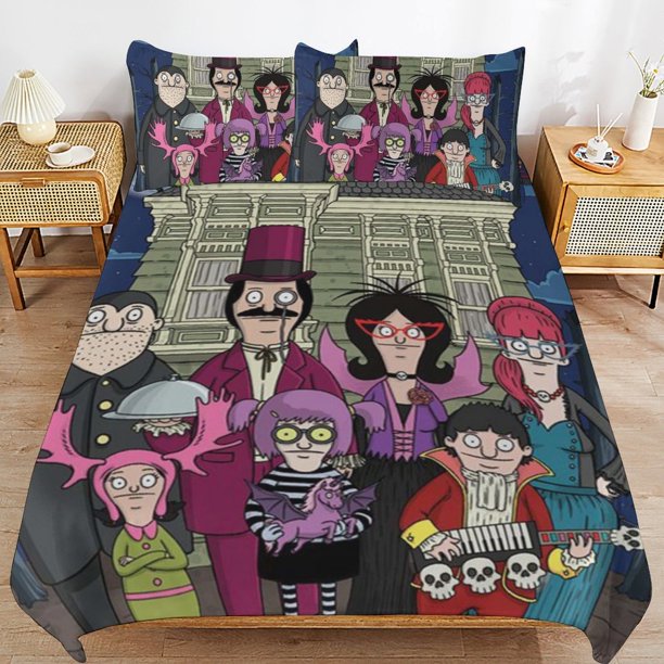 Bob's Burgers Duvet Cover Set 3 Piece Bedding Set Double Sided Printing Decorative Comforter Cover Set