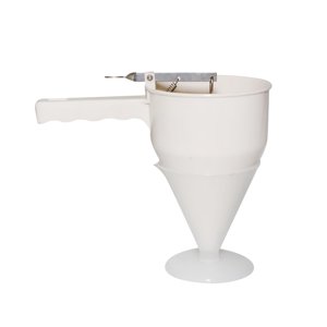 Magideal - Dispensador De Con Soporte Para Hacer Herramientas De Cocina Dispensador De Embudo Bolas De Pulpo Herramientas Para Hornear Postre Takoyaki Waffl Beige