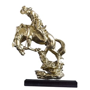 Magideal - Estatua Ecuestre De Vaquero, Decoración De Escultura De Vaquero, Modelo De Artesanía De Resina, Estatuilla De Vaquero Occidental Para Jardín, Oficina,