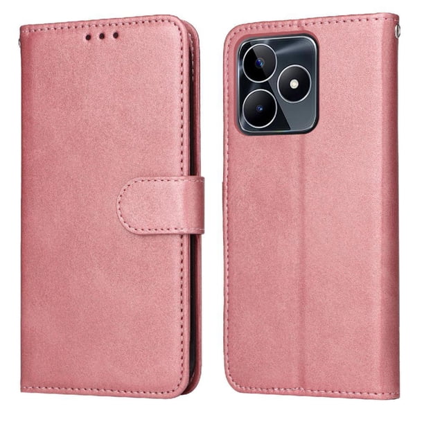 Funda Billetera para Realme C51 con Porta Tarjetas y Soporte Ajustable Rosa