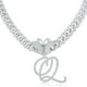 thumbnail image 1 of Stylish Hip Hop Cuban Butterfly Necklace with White Letter Initials, 1 of 5