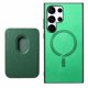 thumbnail image 3 of Funda de Cuero Magnética con Tarjetero para Samsung Galaxy S23 Ultra Cubierta Delgada Verde, 3 of 5