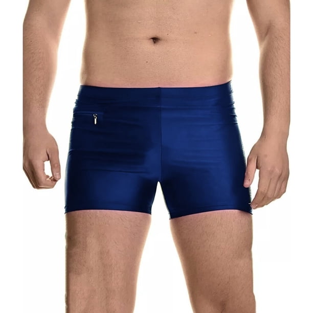 Traje De Baño Lycra Hombre Deportivo Natación Bolsillo Tipo Brasil 335