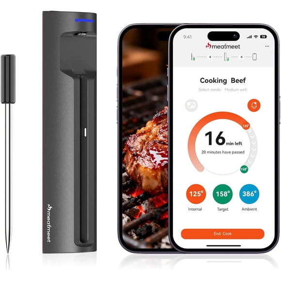 Termómetro Digital Carne Meatmeet Pro WiFi Bluetooth Sonda
