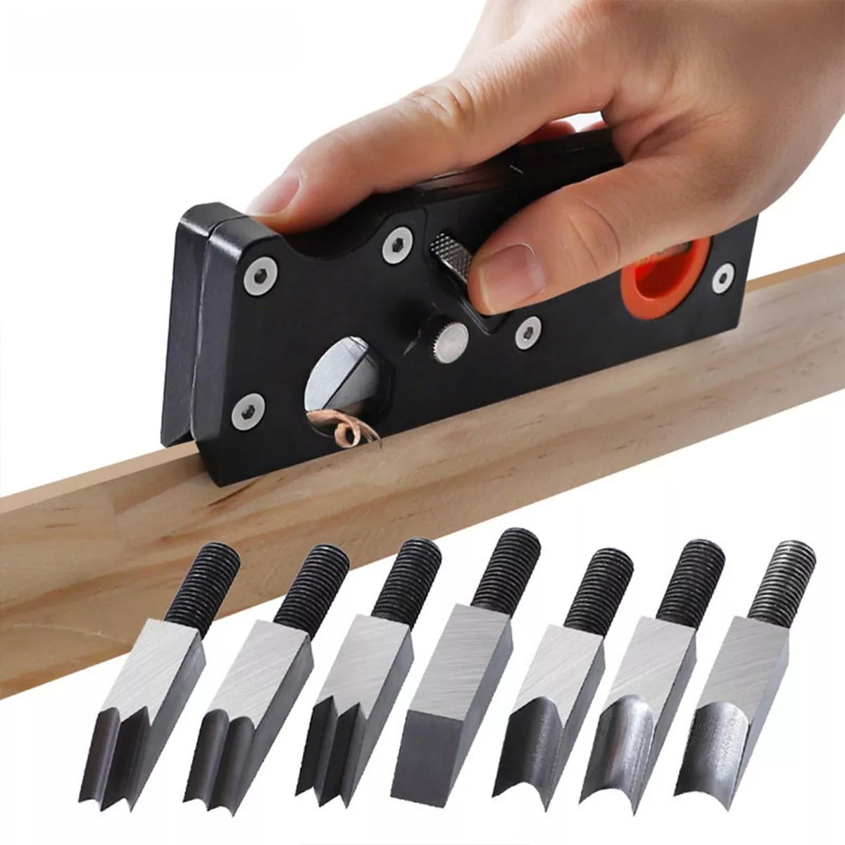 Dym - Cepillo Biselado Corte Borde Madera Carpintería + 7 Hojas