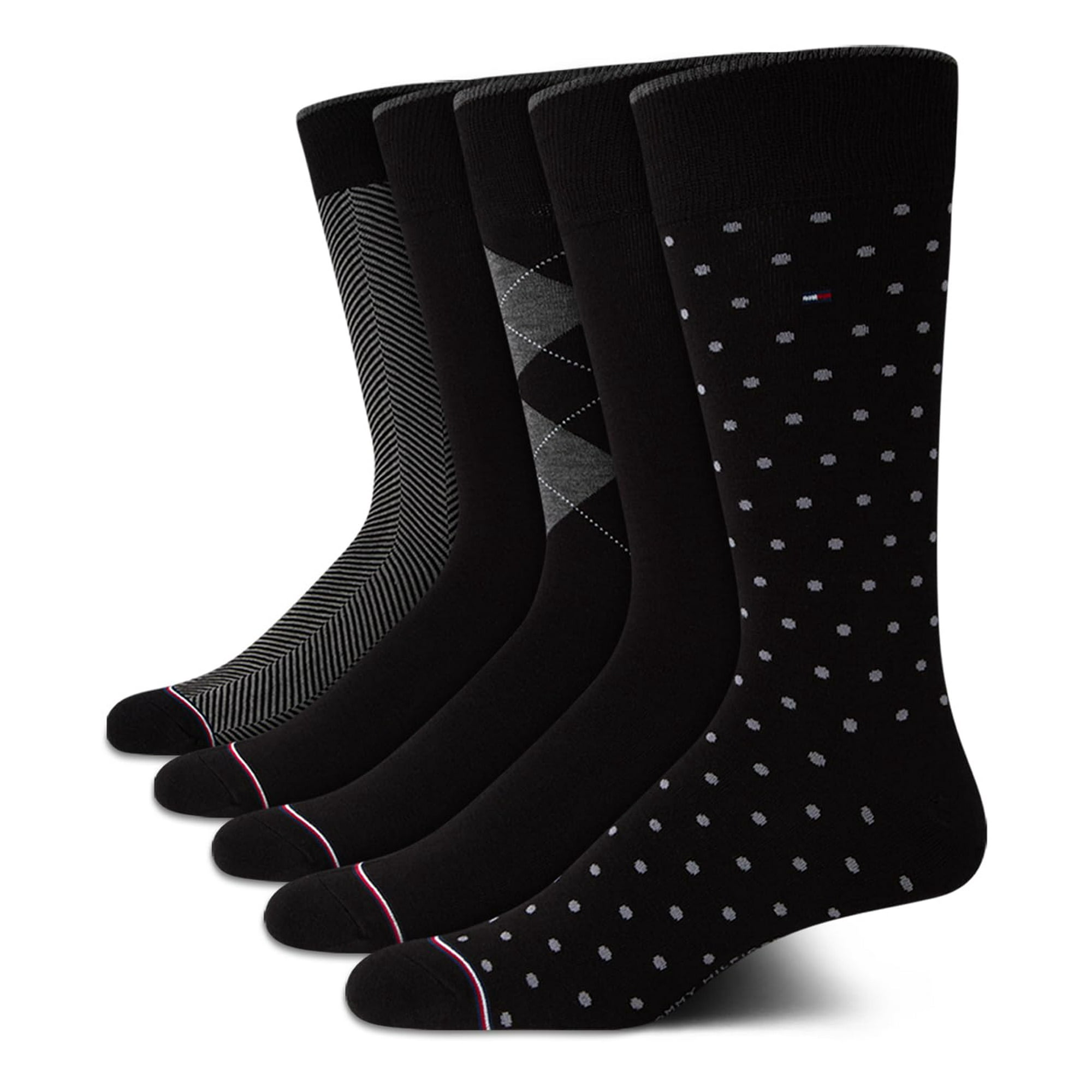 Calcetines De Vestir Tommy Hilfiger, Ligeros, 5 Unidades, Para Hombre, Color Negro