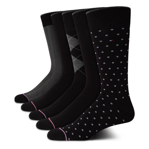 Calcetines De Vestir Tommy Hilfiger, Ligeros, 5 Unidades, Para Hombre, Color Negro
