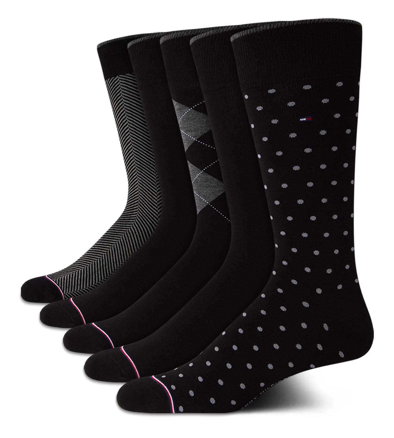 Calcetines De Vestir Tommy Hilfiger, Ligeros, 5 Unidades, Para Hombre, Color Negro