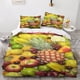 thumbnail image 2 of Juego de 3 piezas con diseño de frutas adorables, ropa de cama con estampado 3D, funda de almohada, cremallera oculta, funda nórdica de microfibra con estampado de fresas para adultos y niño, 2 of 3