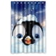 thumbnail image 1 of Cortina de ducha de pingüinos, juego de cortina de baño con ganchos, tamaño 48 x 72 pulgadas, 1 of 3