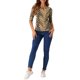 thumbnail image 2 of INSPIRE CHIC Camiseta Básica de Mujer con Mangas al Codo Cuello Redondo Ajustada Regreso a Clases Estampada Casual Apricot-Tiger L, 2 of 6