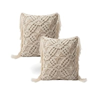 Genérico - Set De 2 Fundas De Cojin Con Estilo Bohemio 45X45Cm Beige 05