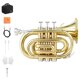 thumbnail image 1 of Trompeta Pocket Eastar ETR-330 Bb Acabado dorado – Kit completo, 1 of 6