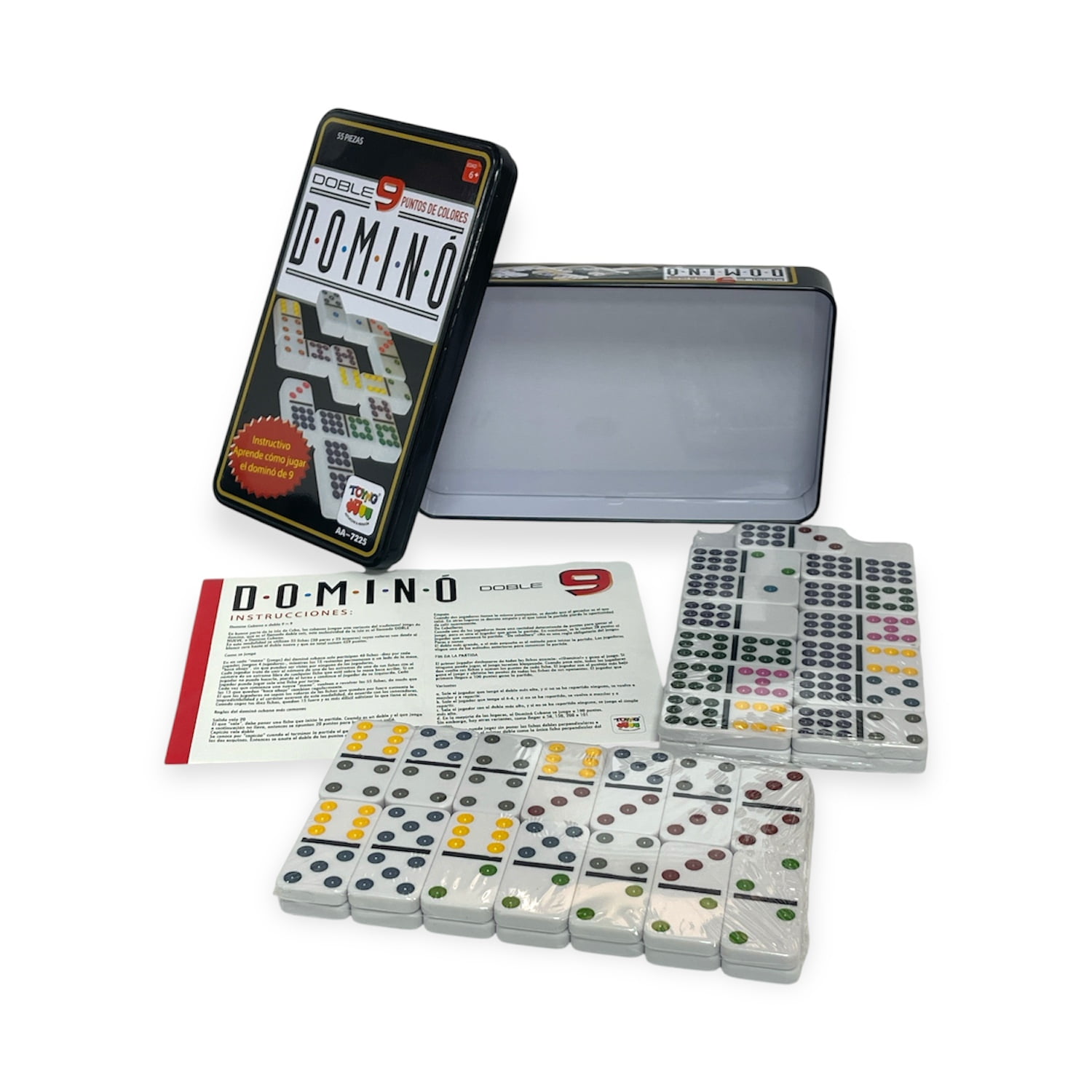 Juego De Mesa Dominó 9 Caja Metálica - Toyng