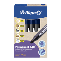 Pack 10 Plumón / Marcador Azul Permanente Punta Biselada 440 Pelikan
