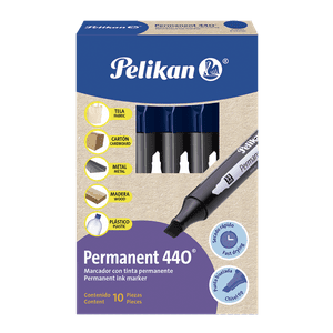 Pack 10 Plumón / Marcador Azul Permanente Punta Biselada 440 Pelikan