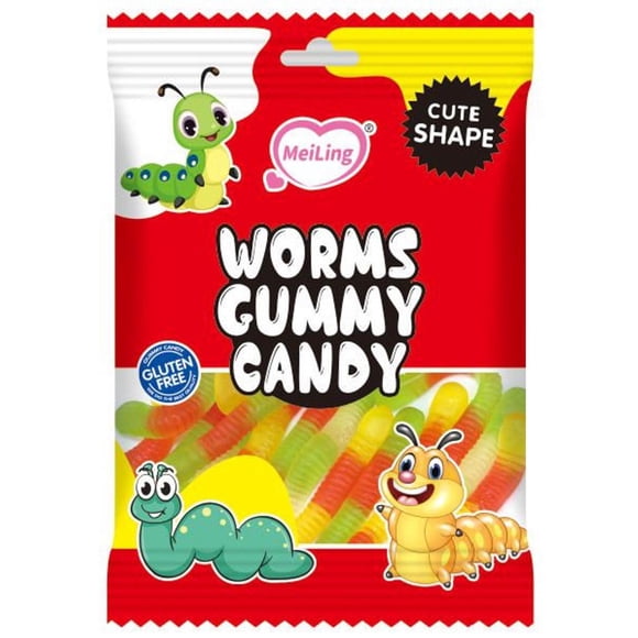 Gomitas Forma de Oruga Sabor Original Marca MeiLing 120gr*Caja