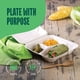 thumbnail image 3 of Recipientes compostables para comida para llevar con forma de concha, 8 x 8, 3 compartimentos, 3 of 6
