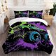thumbnail image 1 of 3pcs Vibrant Monster Truck Art Bedding Set Durable Polyester Zippered, 1 of 5