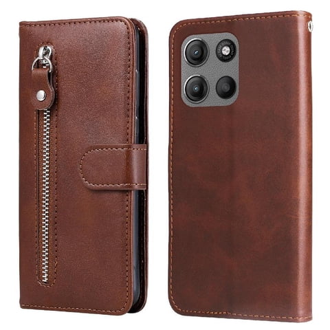 Gangxun - Funda Con Cremallera Para Motorola Moto G15, Carcasa Cartera De Cuero Pu Con Soporte Y Tarjetero