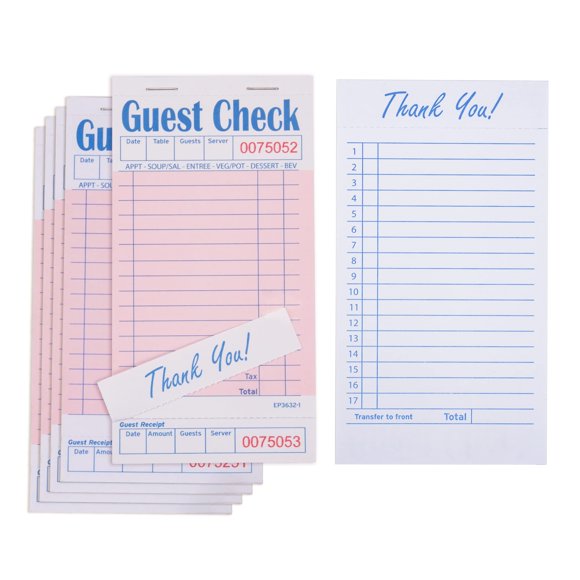 Bloques de verificación Guest Check Pads DGBDPACK EP-3632-1 (10 blocs), 500 hojas