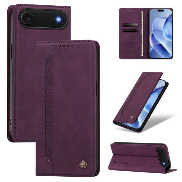Funda Billetera para iPhone Air Imán y Resistente Morado