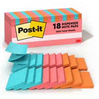 Post-It - Notas Adhesivas Desplegables, 18 Blocs, De 3 X 3 Pulgadas, Colección Poptimistic