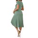 thumbnail image 3 of INSPIRAR CHIC MARI GABRIEL Vestido de maternidad para mujer con envoltura, cuello en V, dobladillo con volantes, semi formal, sesión de fotos, fiesta, cóctel, vestidos para embarazadas, gris verde XL, 3 of 6