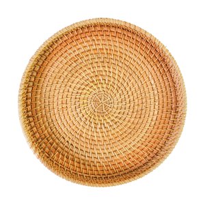 Bothyi - Organizador Redondo De Ratán Para Servir Platos De Almacenamiento Para Fiestas De Desayuno 24 Cm X 3 Cm