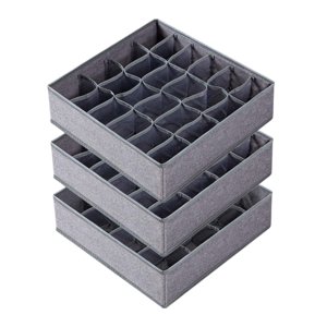 Magideal - 3X,Divisores Del Organizador Del Cajón De La Ropa Interior Del Calcetín,Organizadores Del Cajón Del Calcetín,Organizador Del Cajón Del Armario Del Gris