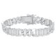 thumbnail image 1 of Pulsera de Plata para Hombre Chapada en Oro Blanco de 18K Transparente 5A+ CZ Pulsera de Eslabones de Cadena para Hombre Hipoalergénica Pulsera de Plata Esterlina 925 para Hombre Joyería 18-20CM, 1 of 8