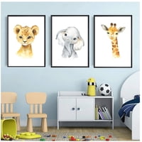 Genérico - Cuadros Decorativos Animales Safari Pack X 3 Uds 35X50 Cm C/U