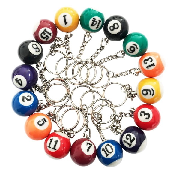Bolas de billar JUSTAUS 25 mm - Set de 16 llaveros