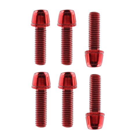 Ioensy - 6X Tornillos De Vástago De Bicicleta Pernos Piezas De Repuesto Pernos De Vástago De Bicicleta Para Bicicleta De Carretera Rojo