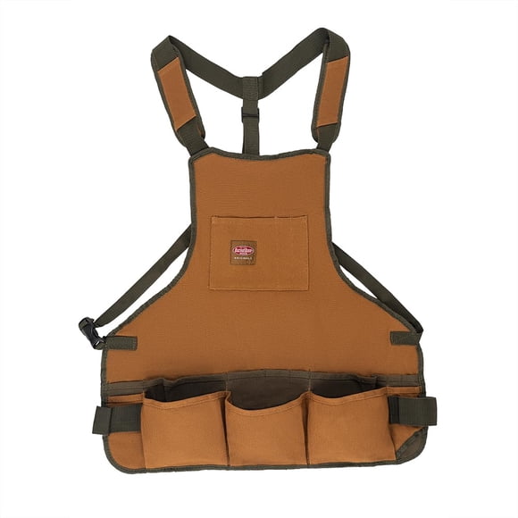 Bolsa para herramientas Bucket Boss para hombre, ajustable, marrón, 16 bolsillos