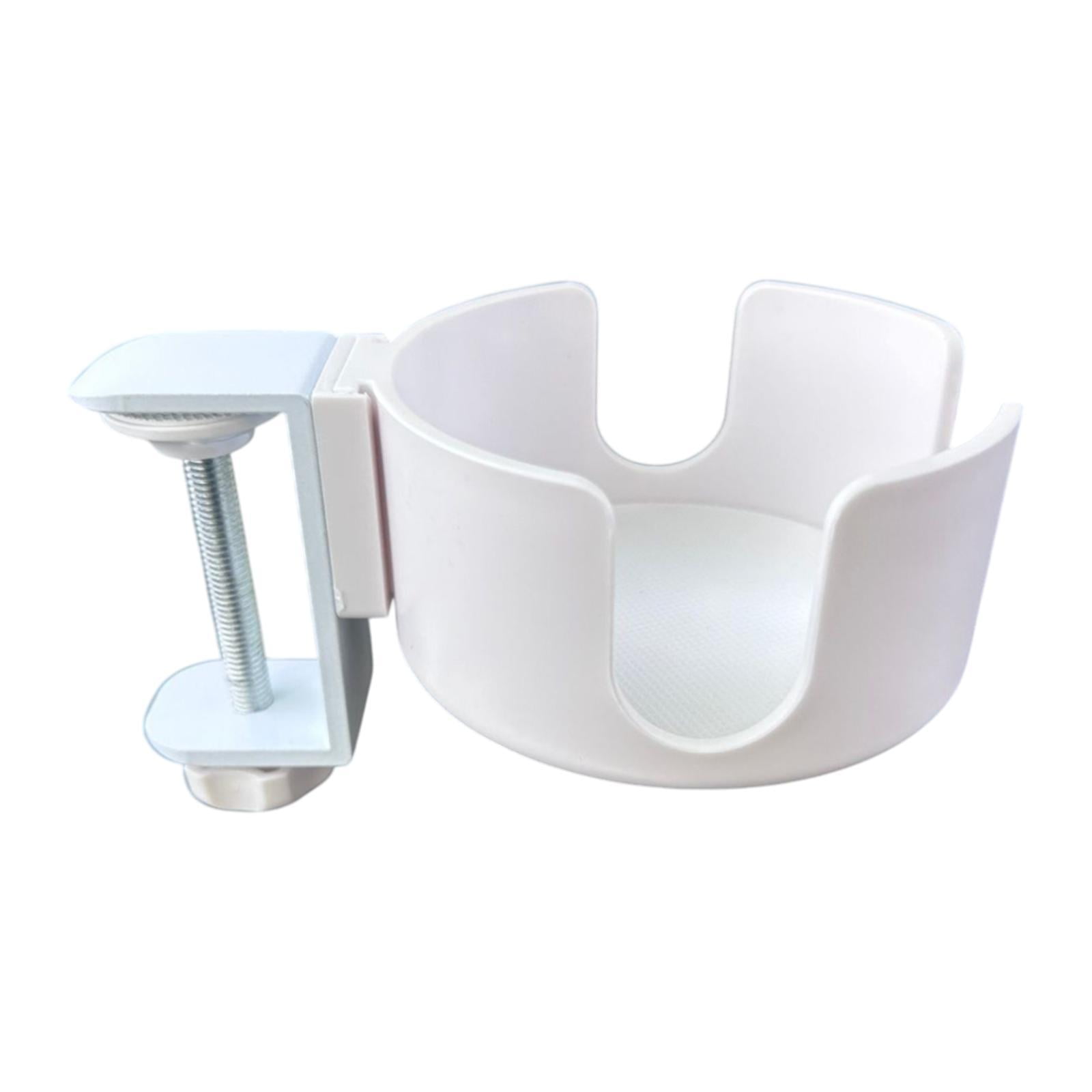 Bothyi - Portavasos De Escritorio Con Clip Para Mesa, Portavasos Para Botellas De Agua, Estaciones De Trabajo De Playa, Color Blanco