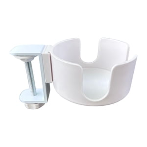 Bothyi - Portavasos De Escritorio Con Clip Para Mesa, Portavasos Para Botellas De Agua, Estaciones De Trabajo De Playa, Color Blanco