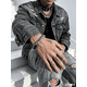 thumbnail image 4 of Pulsera de Acero de Titanio de Dos Capas para Hombre de 21 Cm, Pulsera de Cadena con Cuentas de Jaspe Mapa y Ónix Negro Mate con Cierre de Palanca OT, Brazalete Apilable de Hip Hop Punk para Uso, 4 of 7