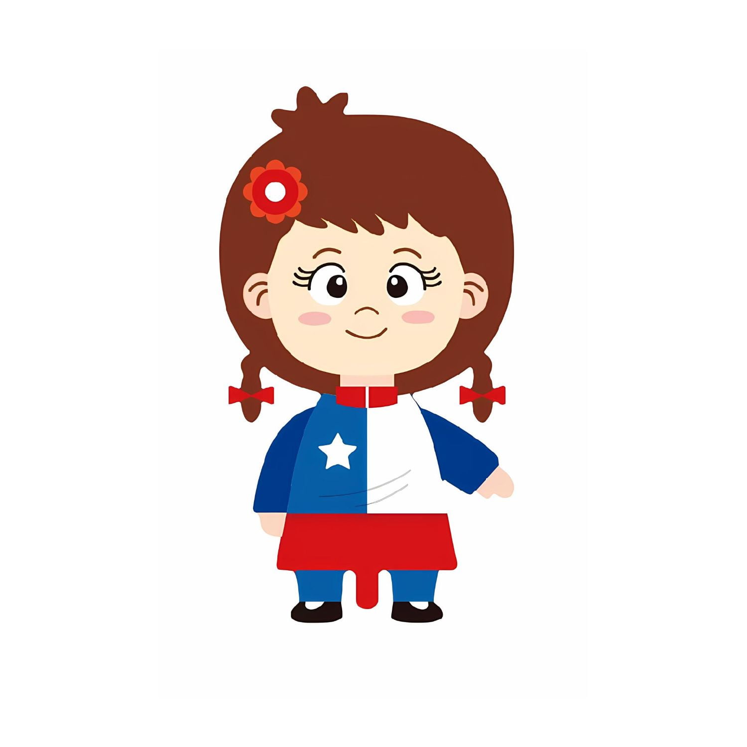 Genérico - Globo Decorativo Diseño Niña Con Trenzas Para Decorar