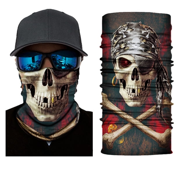 Halloween Skull Face Mask - Windproof, Anti-UV, and Multifunctional Headscarf for Hiking and Fishing