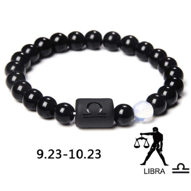 Unique 12-Constellation Stone Beads Bracelet - Perfect Gift for Leo, Taurus, Capricorn & Libra Lovers!